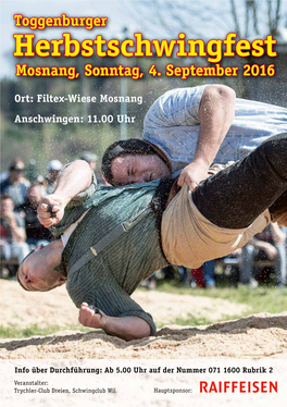 Herbstschwingfest Mosnang, Sonntag, 4