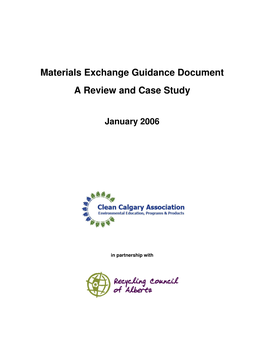 Materials Exchange Guidance Document a Review and Case Study