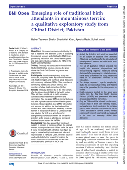 Emerging Role of Traditional Birth Attendants in Mountainous Terrain: a Qualitative Exploratory Study from Chitral District, Pakistan