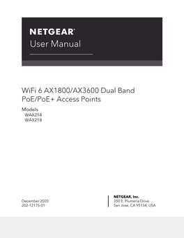 Wifi 6 AX1800/AX3600 Dual Band Poe/Poe+ Access Points, WAX214 and WAX218