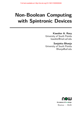 Non-Boolean Computing with Spintronic Devices