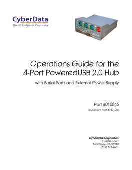 Operations Guide for the 4-Port Poweredusb 2.0 Hub