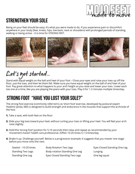 Strengthen Your Sole Strong Foot