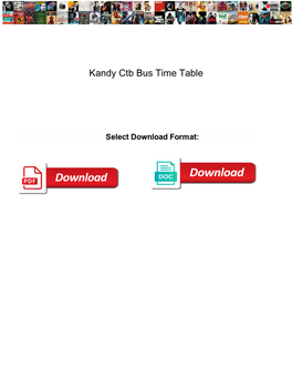 Kandy Ctb Bus Time Table