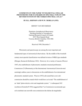 Fundamental Stellar Photometry for Standards of Spectral Type on the Revised System of the Yerkes Spectral Atlas “