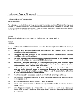 Universal Postal Convention
