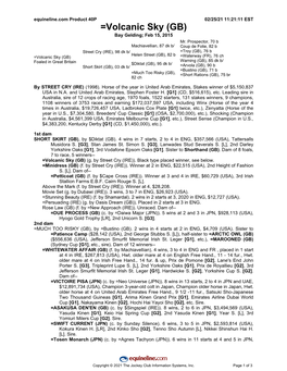 Volcanic Sky (GB) Bay Gelding; Feb 15, 2015 Mr