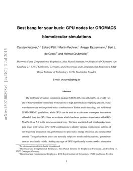 GPU Nodes for GROMACS Biomolecular Simulations