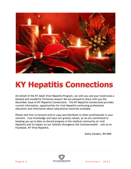 On Behalf of the KY Adult Viral Hepatitis Program, We Wish You and Your Loved Ones a Blessed and Wonderful Christmas Season!