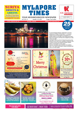 Mylapore Daily the Mylapore Times Web Site, Is Active 24 X 7