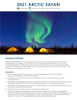 2021 Arctic Safari September Seal River Heritage Lodge & Tundra Camp