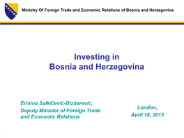 Investing in Bosnia and Herzegovina