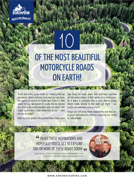 Of the Most Beautiful Motorcycle Roads on Earth!