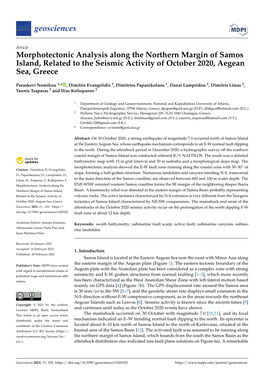 Morphotectonic Analysis Along the Northern Margin of Samos Island, Related to the Seismic Activity of October 2020, Aegean Sea, Greece