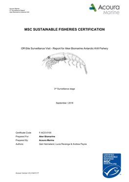 Fishery Name Aker Biomarine Antarctic Krill