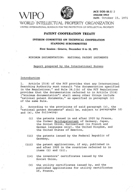 Minimum Documentation: N~Tional Patent Documents