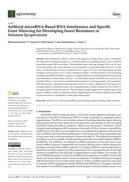 Artificial Microrna-Based RNA Interference and Specific Gene