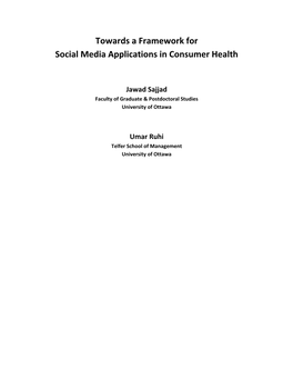 Towards a Framework for Social Media Applications in Consumer Health