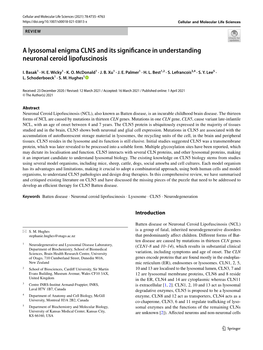 A Lysosomal Enigma CLN5 and Its Significance in Understanding