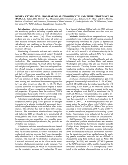 Poorly Crystalline, Iron-Bearing Aluminosilicates and Their Importance on Mars