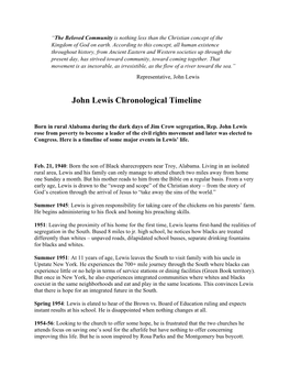 John Lewis Chronological Timeline
