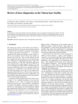 Review of Laser Diagnostics at the Vulcan Laser Facility