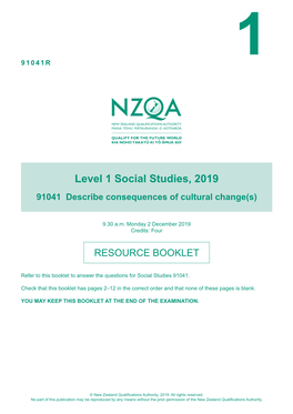 Level 1 Social Studies (91041) 2019