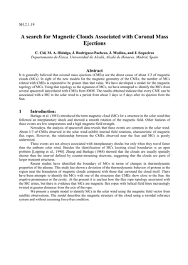 A Search for Magnetic Clouds Associated with Coronal Mass Ejections