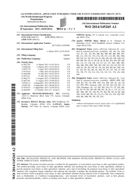 WO 2014/145265 A2 18 September 2014 (18.09.2014) P O P C T