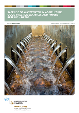 Safe Use of Wastewater in Agriculture: Good Practice Examples and Future Research Needs
