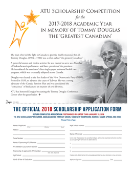 The Official 2018 Scholarship Application Form