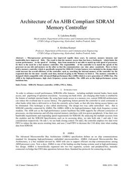 Architecture of an AHB Compliant SDRAM Memory Controller