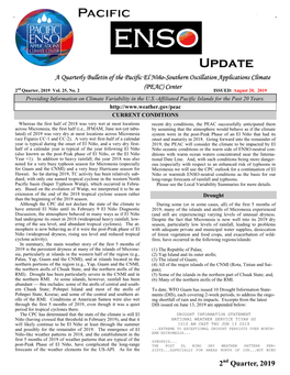 Pacific ENSO Update 2Nd Quarter, 2019