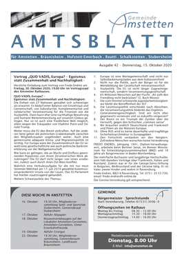 Amtsblatt a M T S B L A