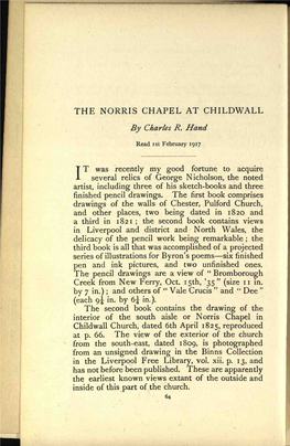 THE NORRIS CHAPEL at CHILDWALL by Charles R. Hand