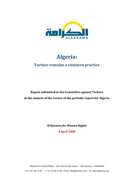 Algeria: Torture Remains a Common Practice