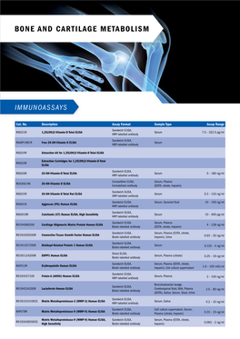 Bone and Cartilage Metabolism