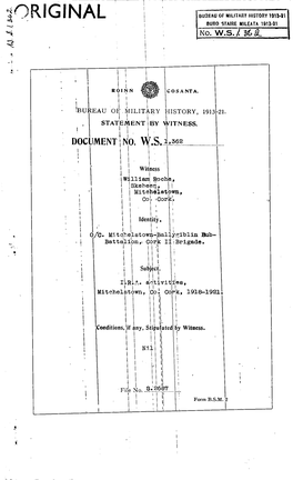 Roinn Cosanta. Bureau of Military History, 1913-21