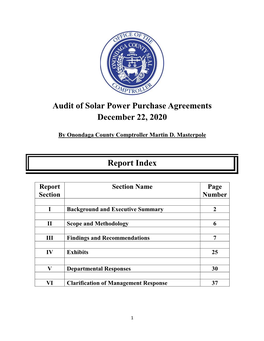 Audit of Solar Power Purchase Agreements December 22, 2020