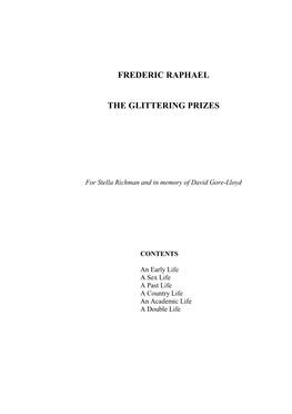 Frederic Raphael the Glittering Prizes