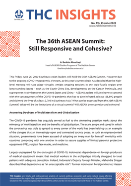 The 36Th ASEAN Summit: Still Responsive and Cohesive?