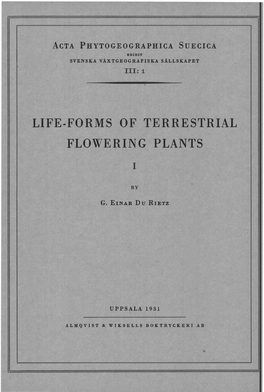 Life-Forms of Terrestrial 'Flowering Plants