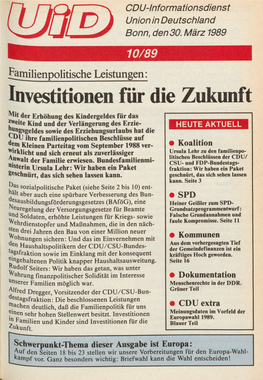 UID 1989 Nr. 10, Union in Deutschland