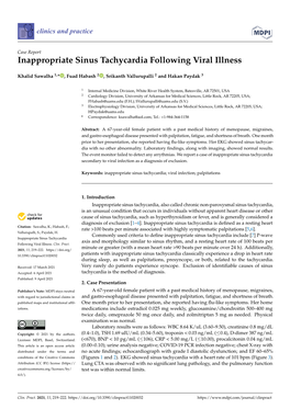 Inappropriate Sinus Tachycardia Following Viral Illness