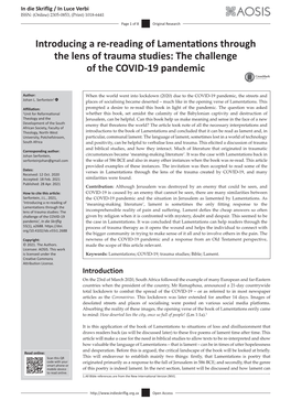 The Challenge of the COVID-19 Pandemic