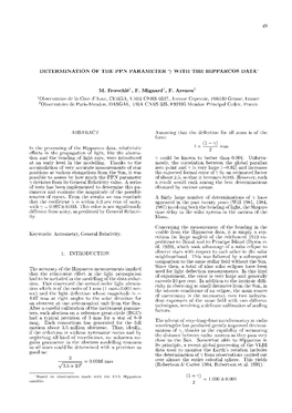 Determination of the Ppn Parameter with the Hipparcos Data