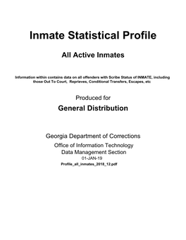 Inmate Statistical Profile