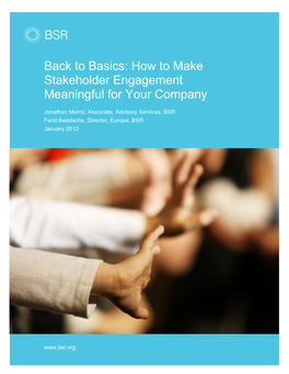 Back to Basics: How to Make Stakeholder Engagement Meaningful for Your Company