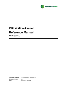 OKL4 Microkernel Reference Manual
