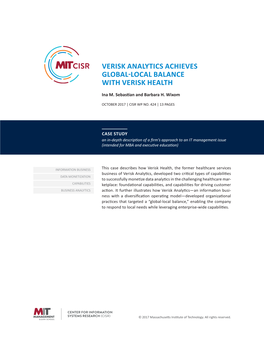 Verisk Analytics Achieves Global-Local Balance with Verisk Health